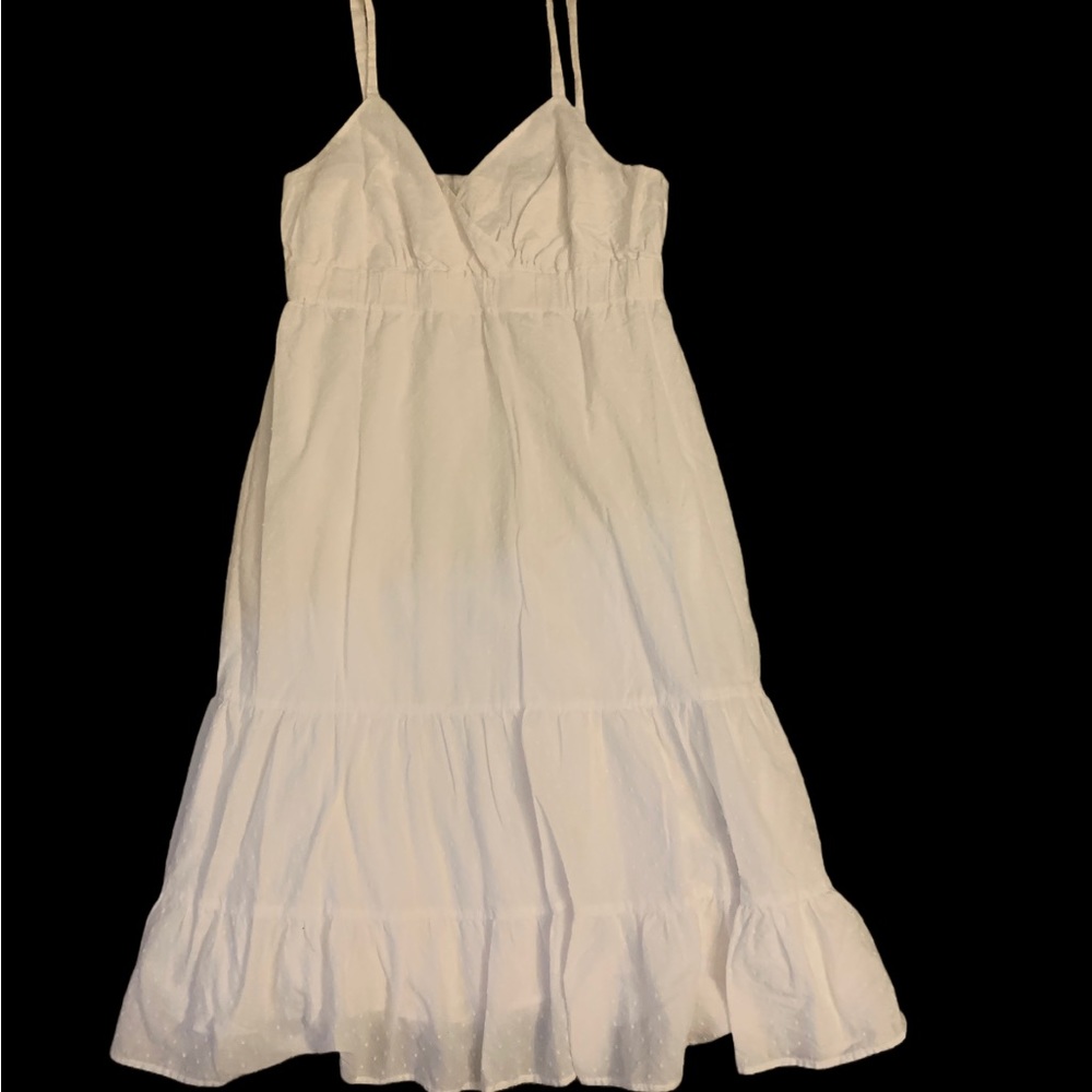 MICHEAL Michael Kors White Midi Tier Dress